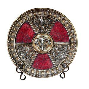 Decorative Fleur-De-Lis Plate Charger Mosaic VTG Home Decor Regency Display